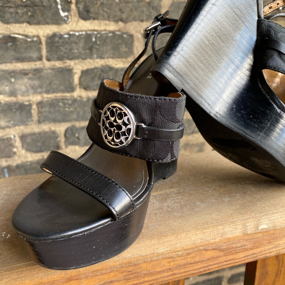 Coach Black Wedges